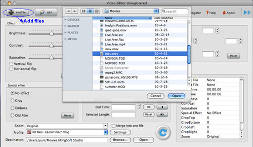 Split MKV files for Mac OS X(Snow Leopard)