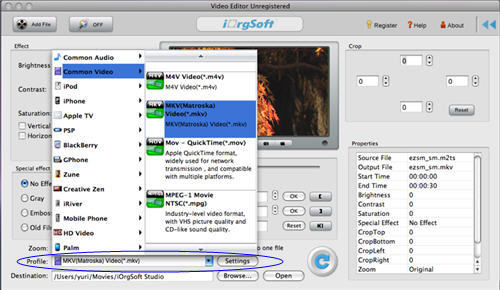 Split MKV files for Mac OS X(Snow Leopard)