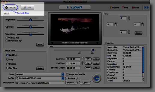 split VOB video files on Mac with VOB Video Splider